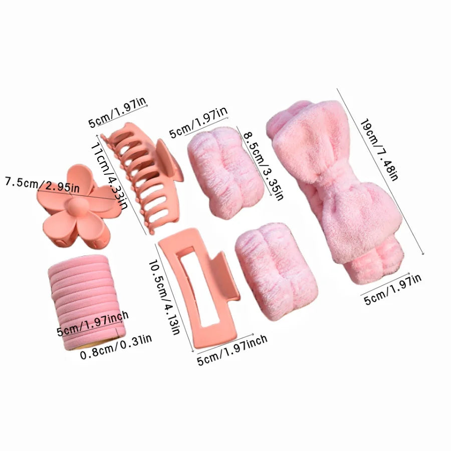 LuxeLoop – 16-Piece Bow Headband & Hair Claw Set