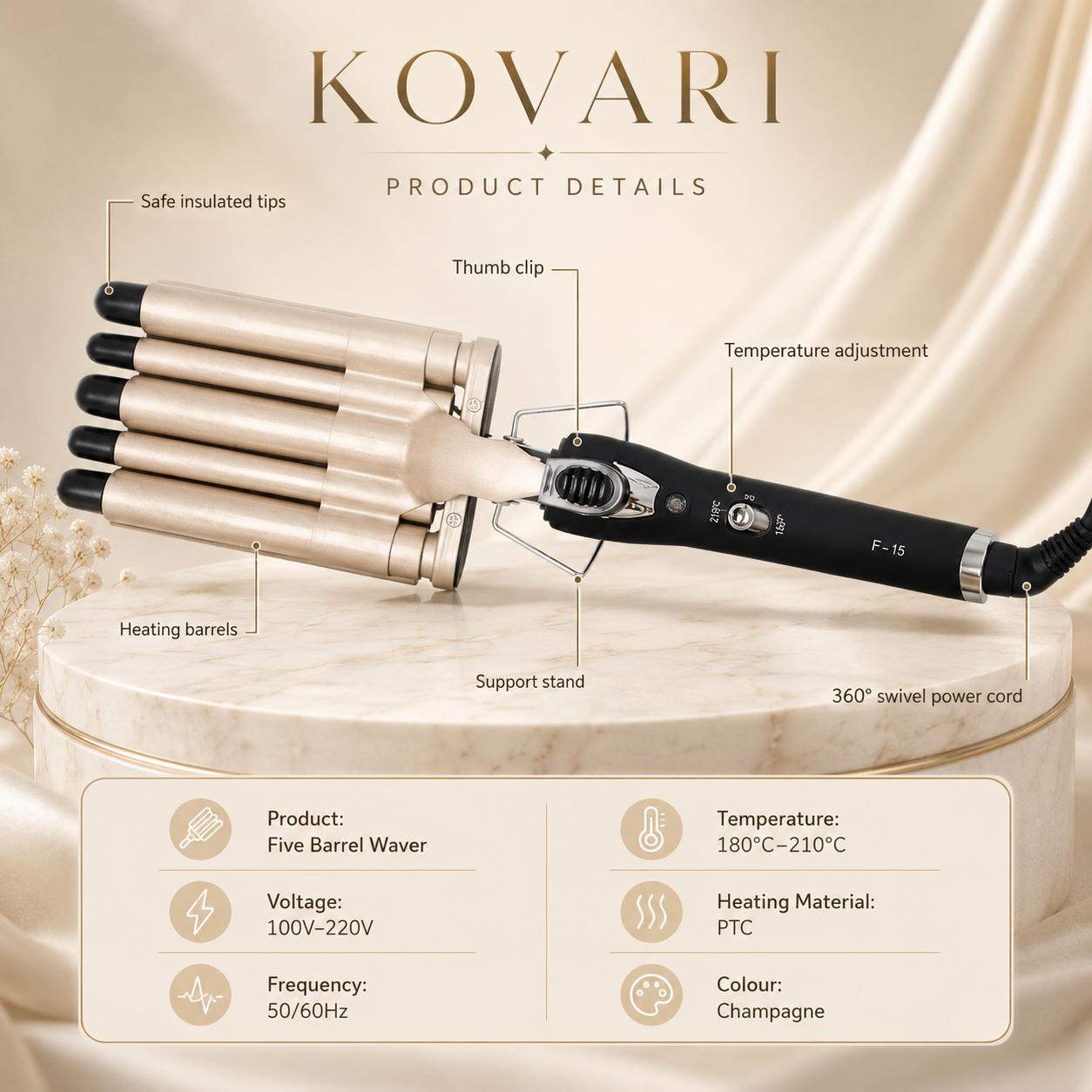 5-Barrel Wave Curling Iron
